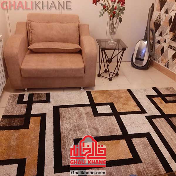 گلیم فرش ماشینی ساوین 4004 رنگ کرم
