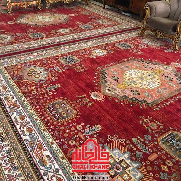 فرش شاهکار نوین ستاره کویر یزد 700 شانه لاکی