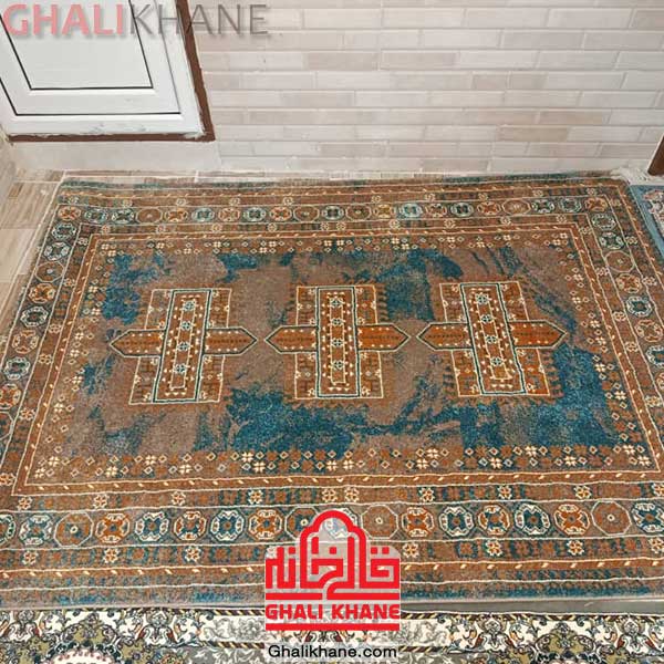  فرش ستاره کویر یزد کد SH-B101-9013 سرمه ای