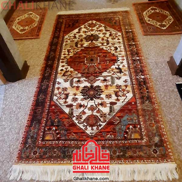  فرش ستاره کویر یزد 700 شانه کد YN-N124-2509 کرم