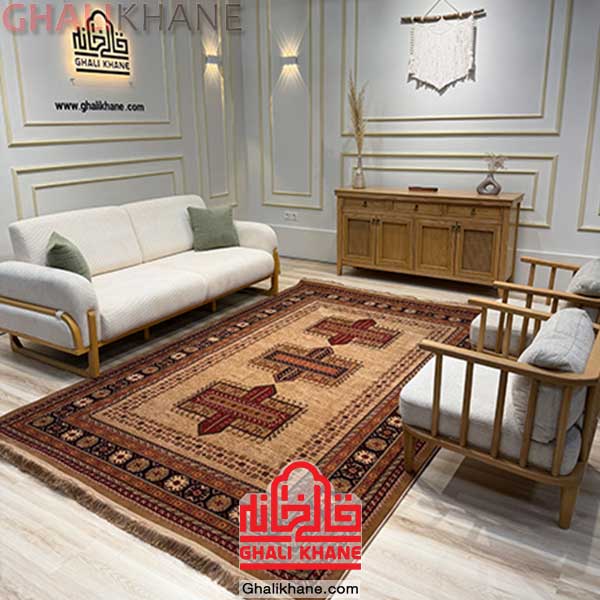 فرش هیوا طرح خزان زمینه بژ