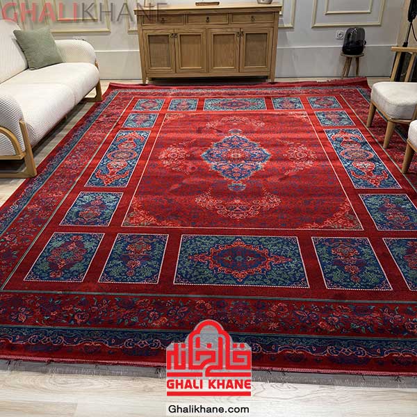 فرش کتیبه لاکی سبز