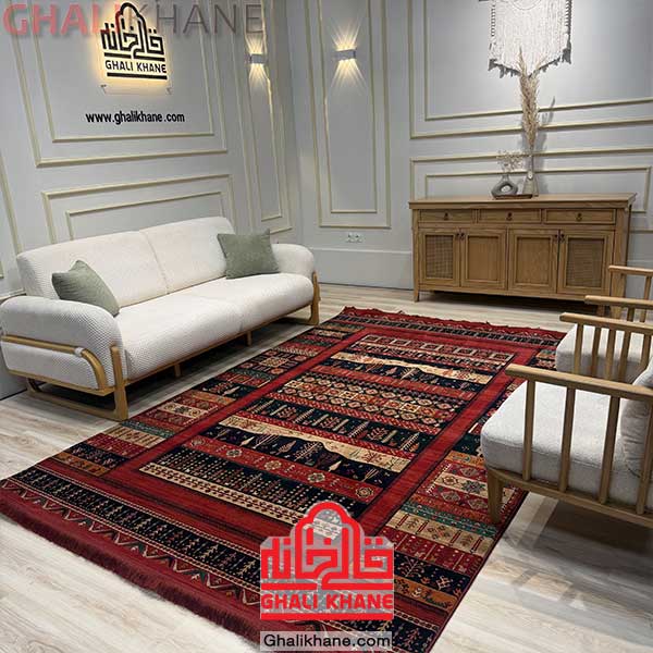  فرش هیوا کلکسیون بلوچ طرح سبز رنگ‌ لاکی