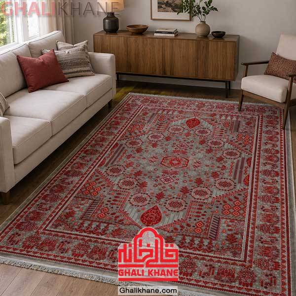  فرش تهران طرح درختی دودی لاکی مسی