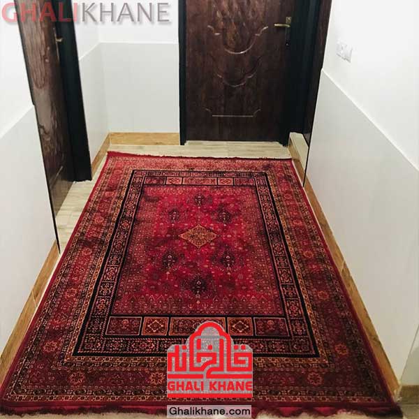  فرش زمرد مشهد کد 38007 رنگ لاکی