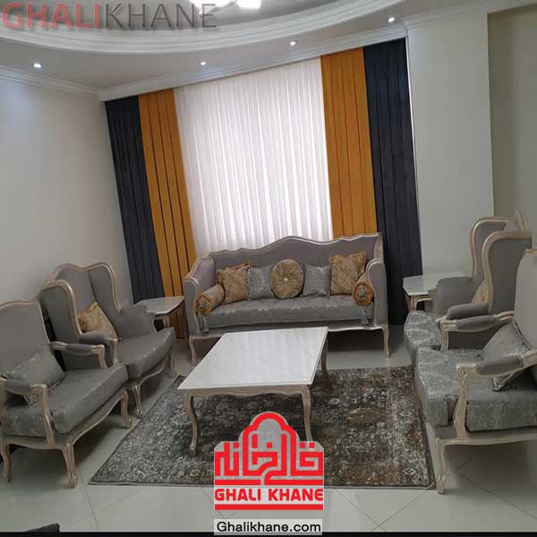  گلیم فرش ماشینی ساوین کد 4061 طوسی 