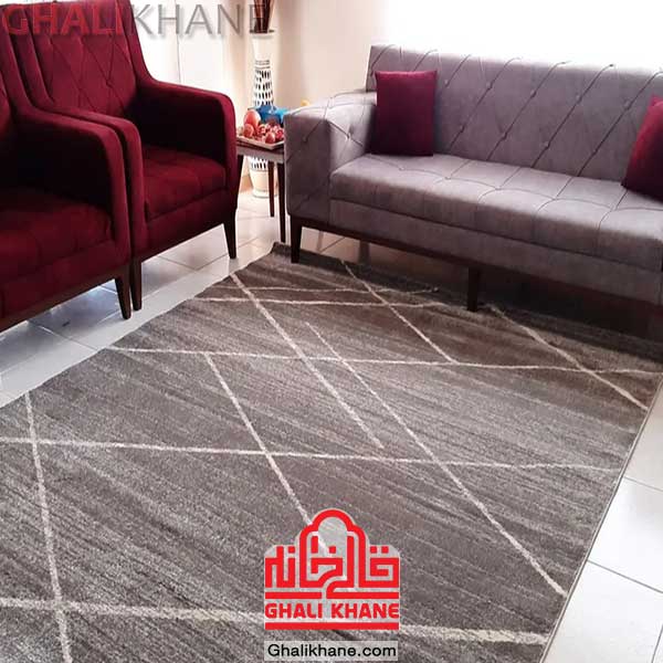 گلیم فرش ماشینی ساوین کد 4083 رنگ طوسی 