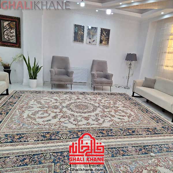 فرش نگین مشهد کد 1010 گل برجسته
