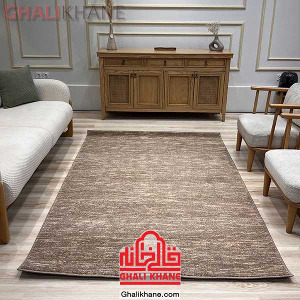 گلیم فرش طوسی تک رنگ 