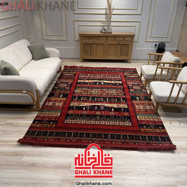  فرش هیوا طرح سبز رنگ‌ لاکی