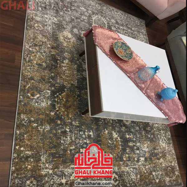  گلیم فرش ماشینی ساوین کد 4061 طوسی مناسب پذیرایی