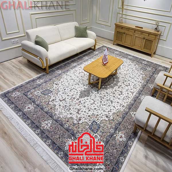 فرش زمرد مشهد رنگ الماسی کد 57000 