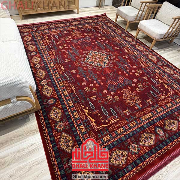 فرش تهران آوانگارد چهارباغ لاکی پرتقالی  