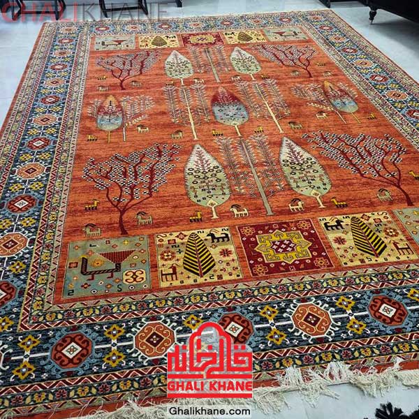 فرش کویر یزد طرح درخت زندگی