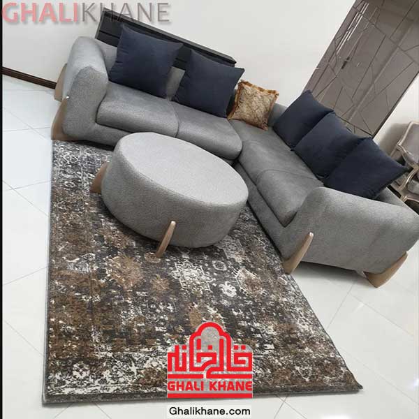  گلیم فرش ساوین کد 4061 طوسی به قیمت عمده