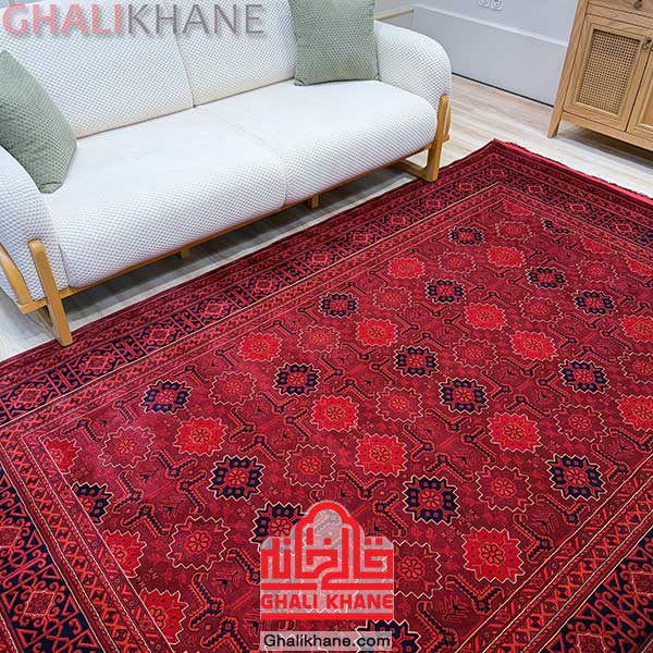 مدل بلوچ فرش هیوا رنگ لاکی