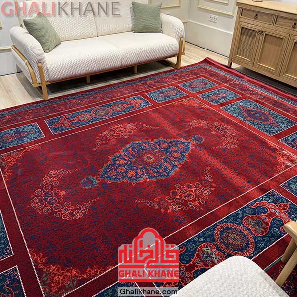 فرش کتیبه لاکی سبز