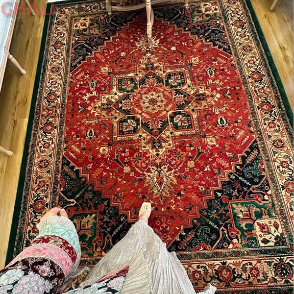 فرش هیوا طرح هریس سبز 