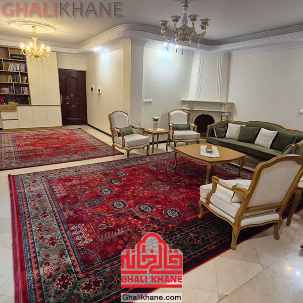 خرید فرش تهران رنگ لاکی