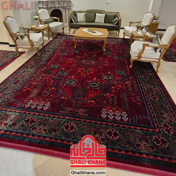 فرش درختی لاکی سبز