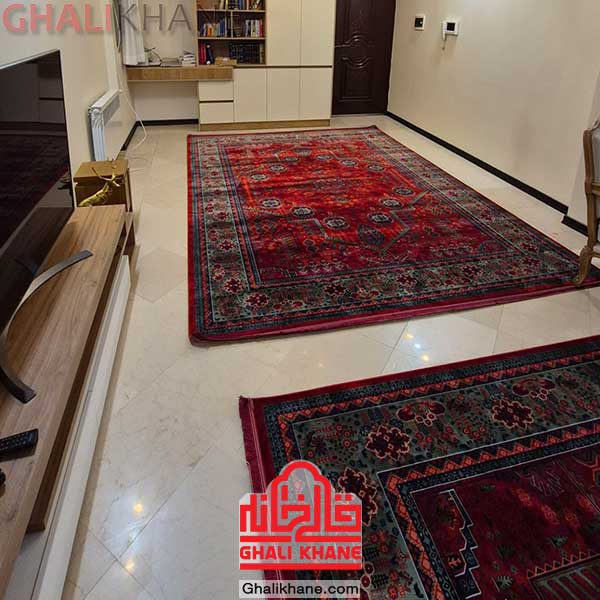 فرش تهران درختی لاکی سبز