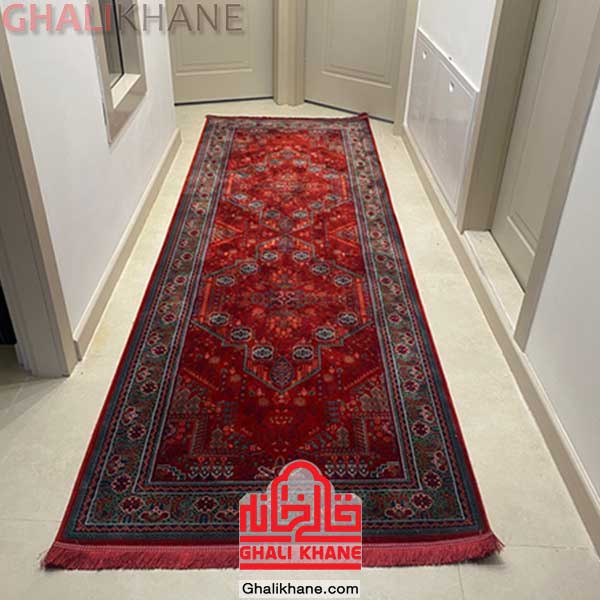 فرش کناره طرح درختی لاکی سبز