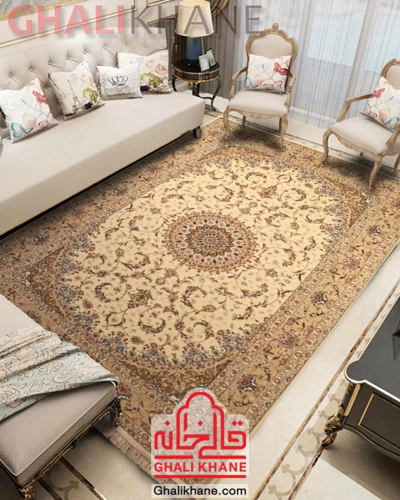 فرش ستاره کویر یزد کلکسیون شاه عباسی  500 شانه کد XI-X042-1401 به قیمت عمده