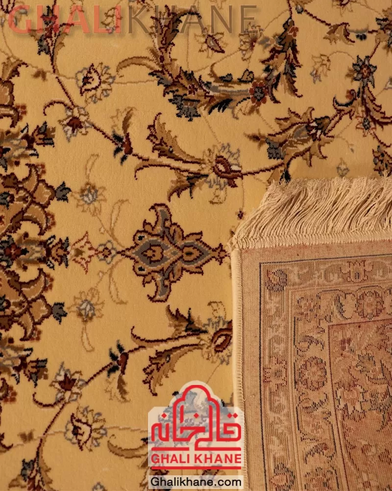 فرش ستاره کویر یزد کلکسیون شاه عباسی  500 شانه کد XI-X042-1401 قالیخانه