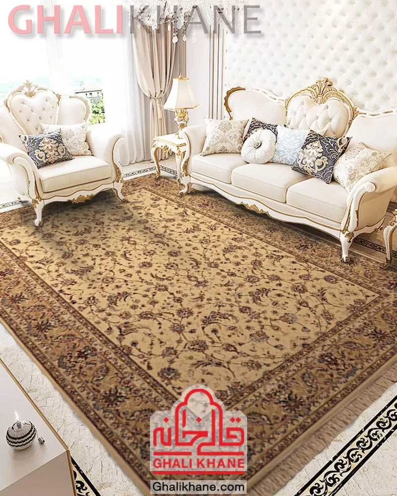 فرش ستاره کویر یزد کلکسیون شاه عباسی  500 شانه کد XI-X045-1401 قالیخانه