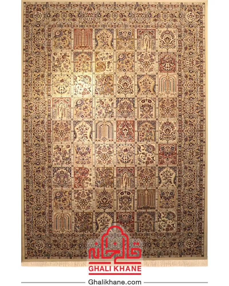 خرید فرش ستاره کویر یزد کلکسیون شاه عباسی  500 شانه کد XI-X047-1401