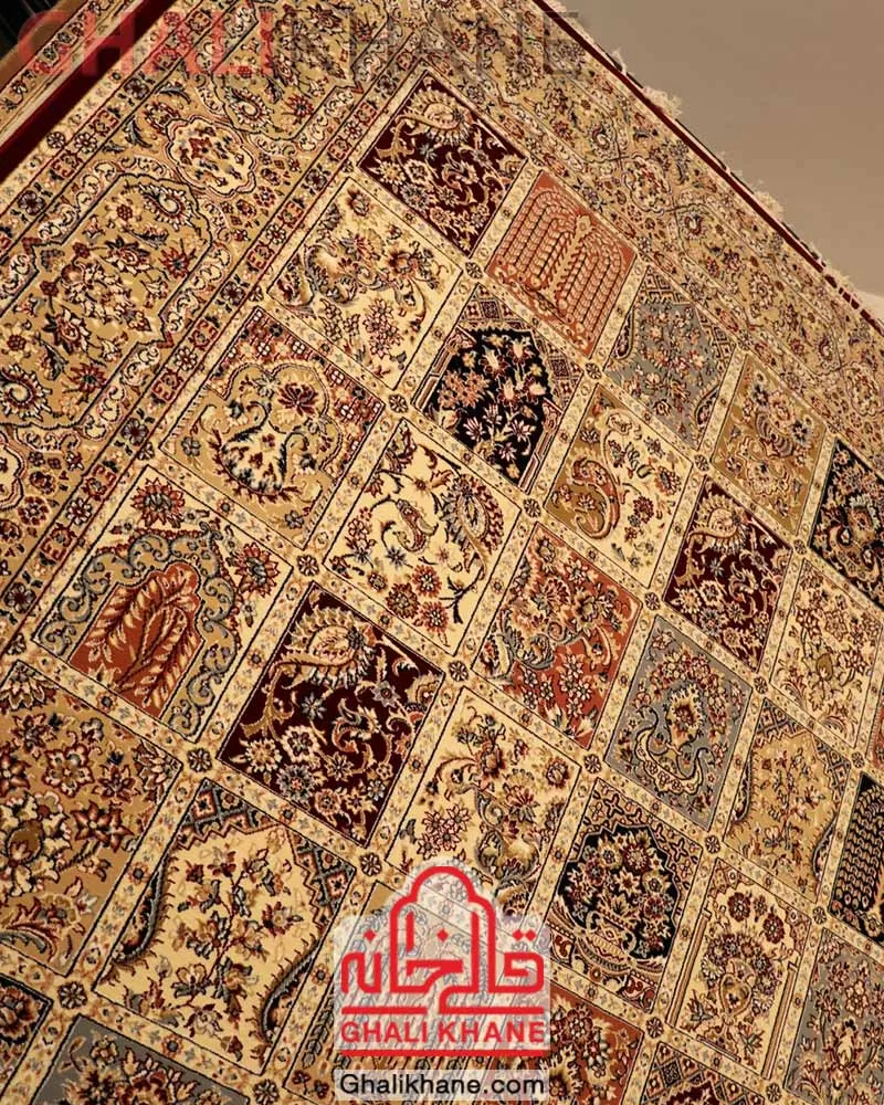 فرش ستاره کویر یزد کلکسیون شاه عباسی  500 شانه کد XI-X047-1451 قالیخانه