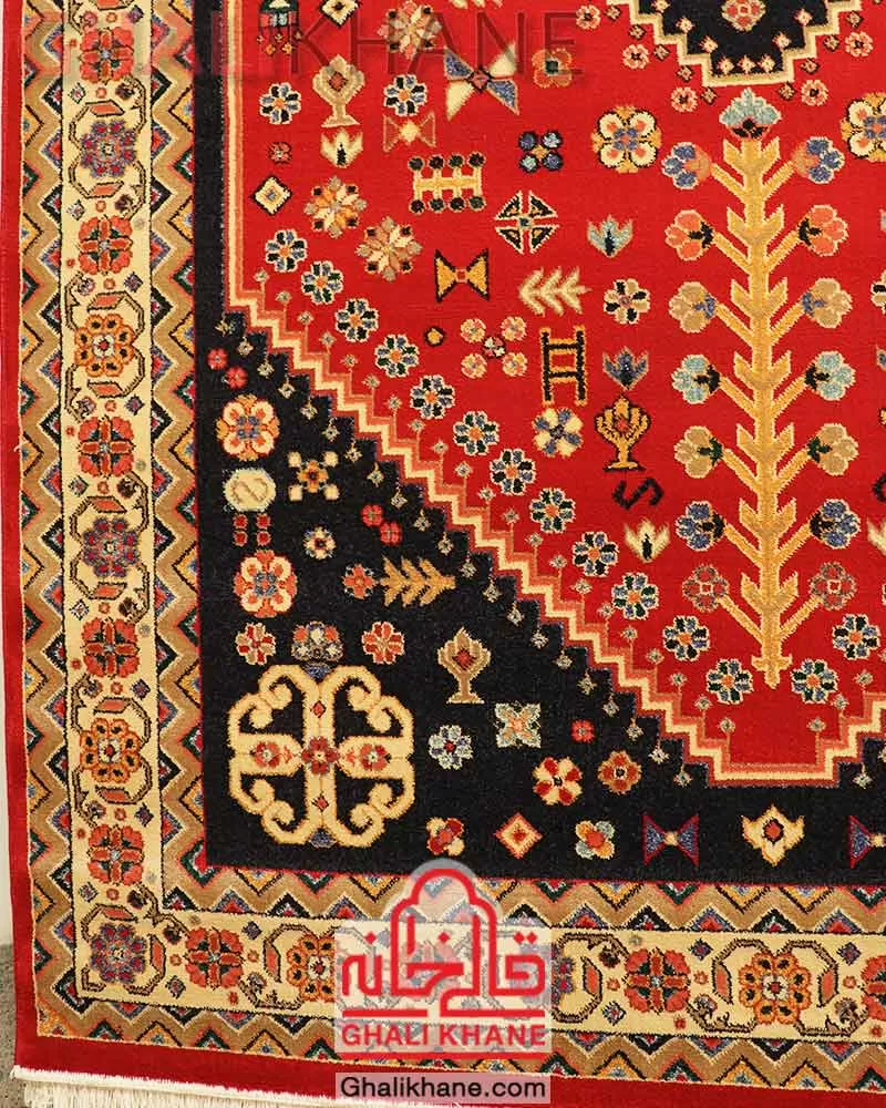 فرش ستاره کویر یزد کد SH-B008-5050 لاکی