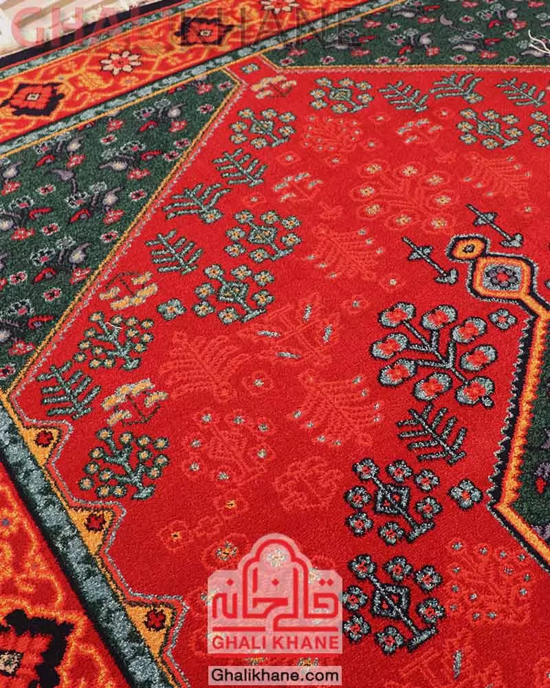 فرش ستاره کویر یزد کد SH-B057-9055 لاکی