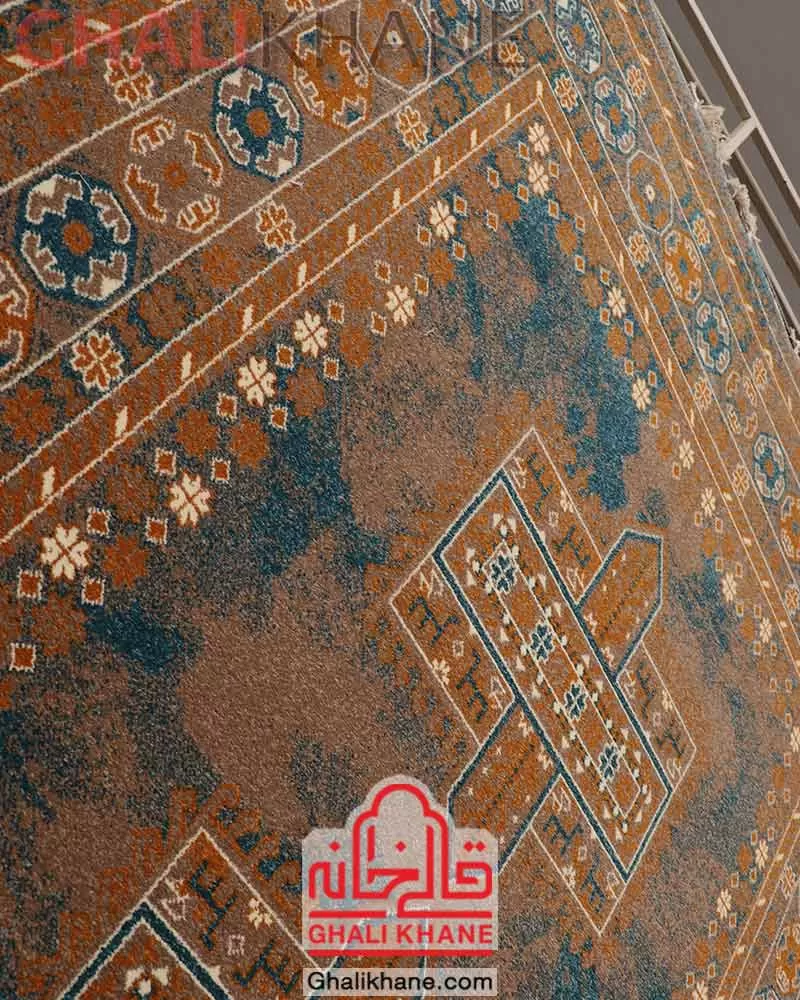 فرش ستاره کویر یزد کد SH-B101-9013 سرمه ای