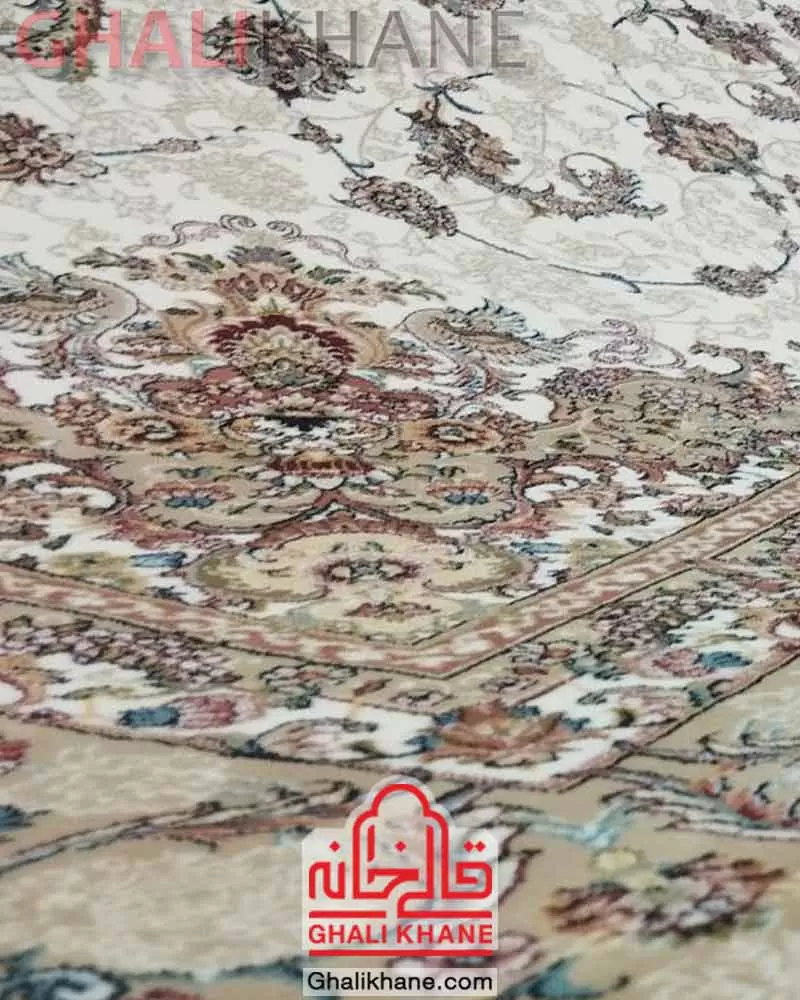 فرش مشهد رنگ زمینه کرم کد 87010