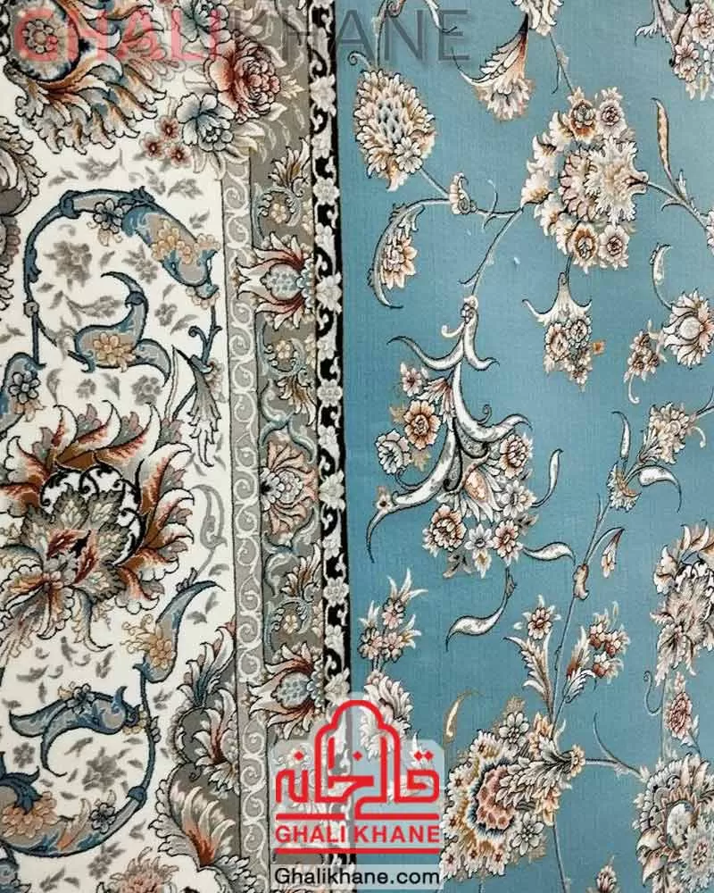 فرش مشهد کد 802109 آبی