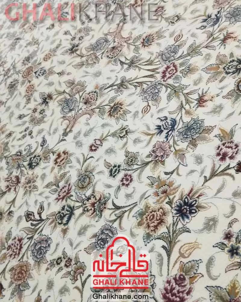 فرش زمرد مشهد کد 45006 کرم صورتی