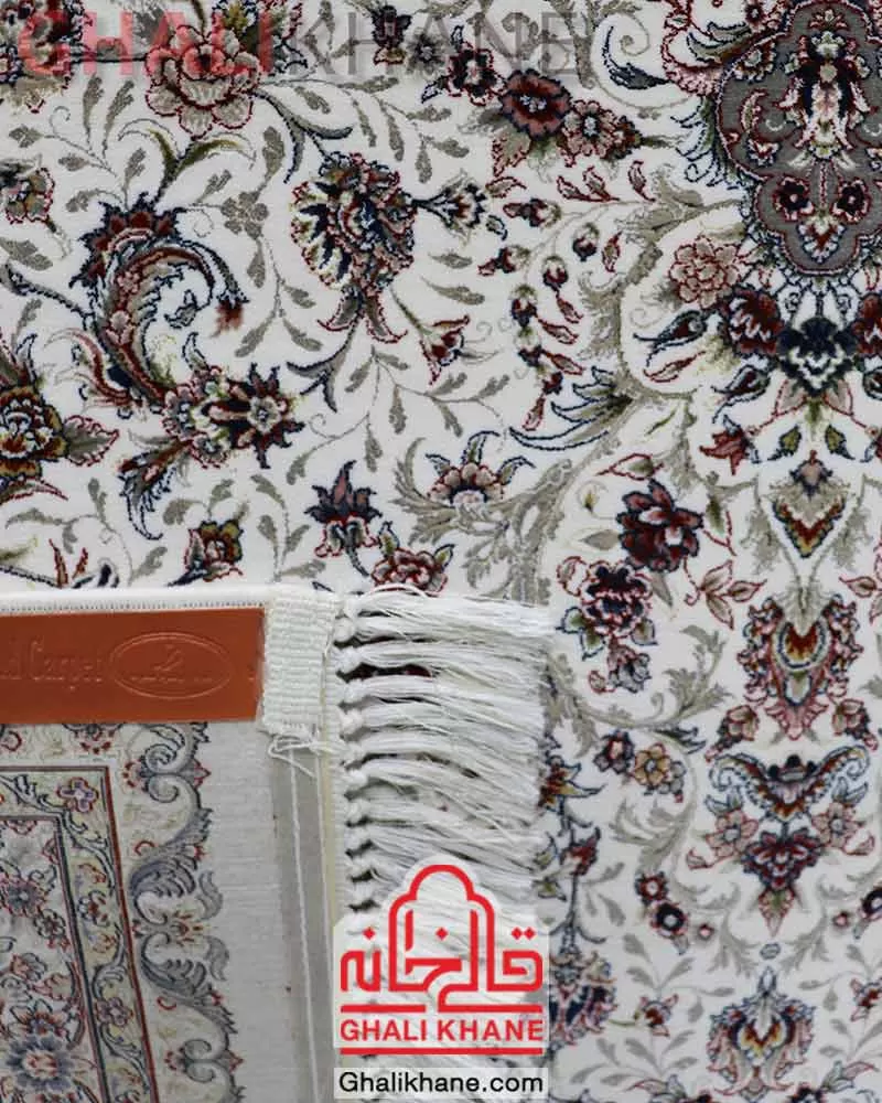 فرش زمرد مشهد 1500 شانه کد 57001 کرم الماسی