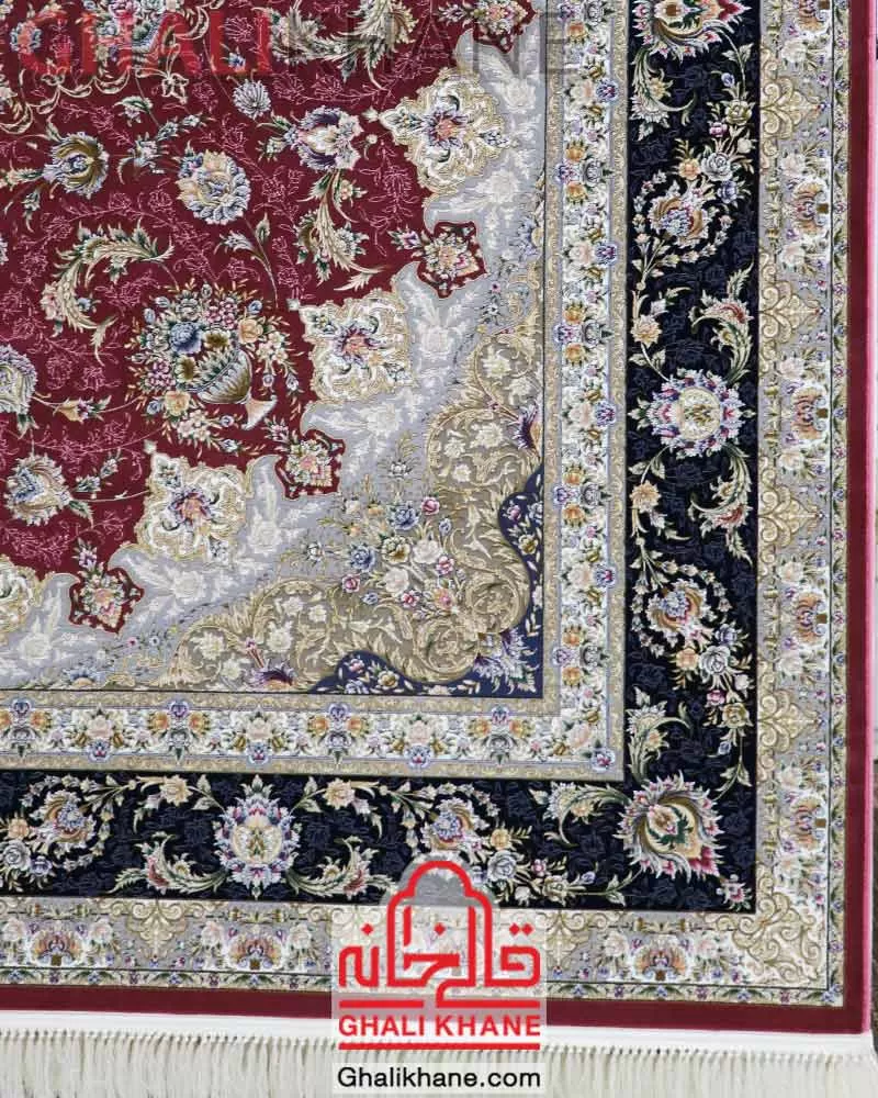 فرش ماشینی مشهد 1500 شانه کد 814003 ارغوانی