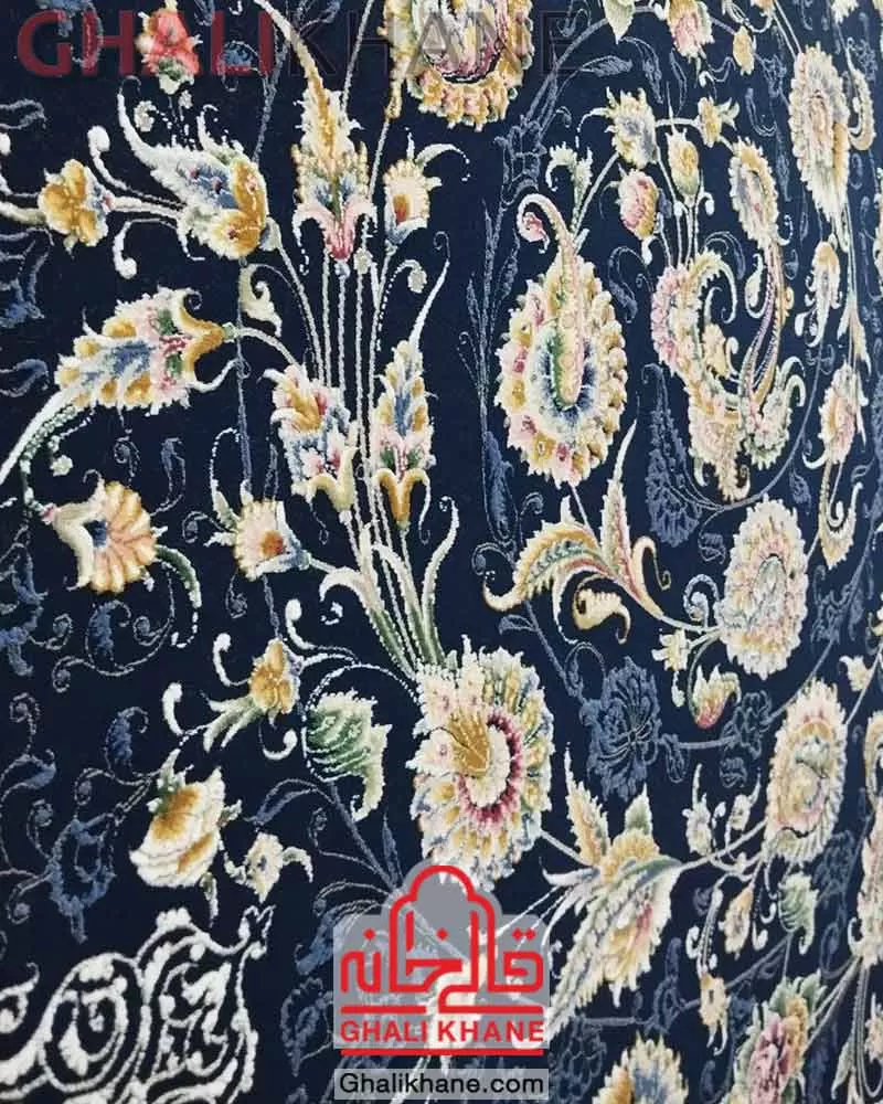 فرش مشهد 1500 شانه کد 814007 کاربنی