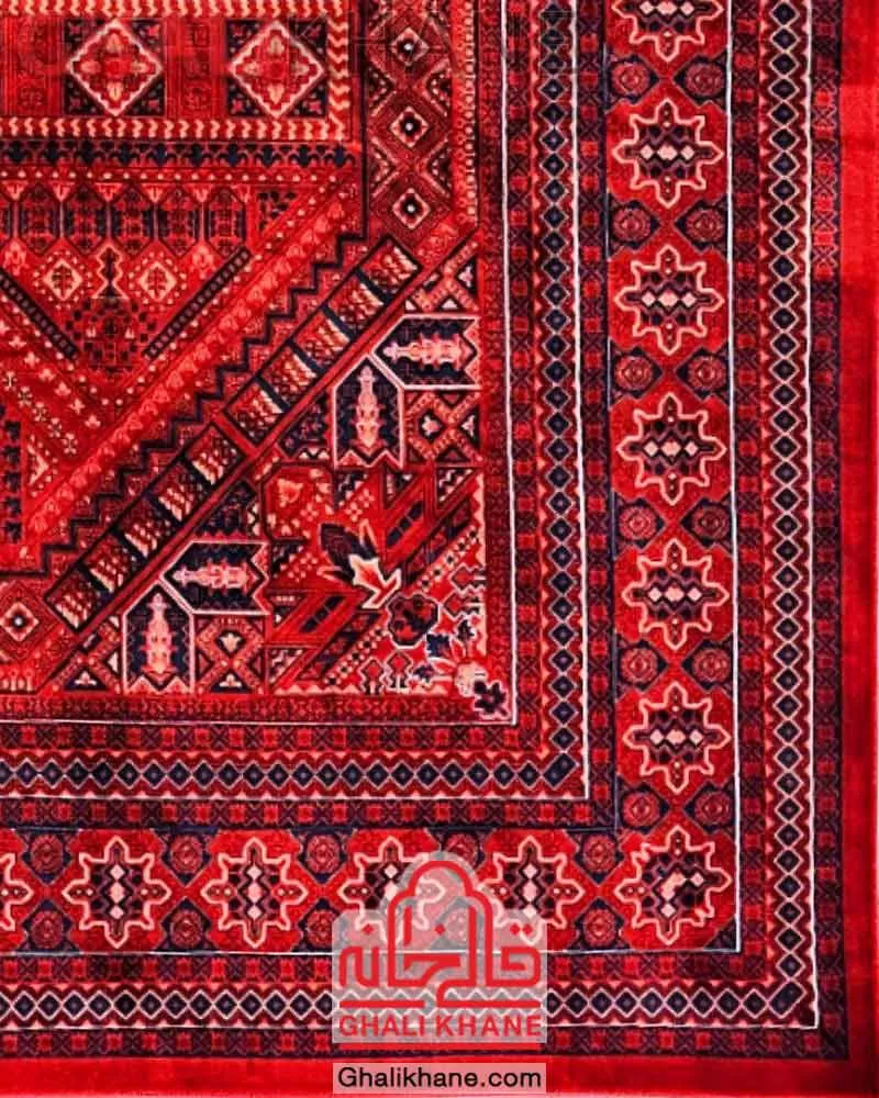 فرش تهران 1200 شانه طرح ترنج لاکی