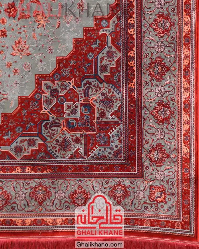 فرش تهران 1200 شانه طرح هریس دودی لاکی مسی