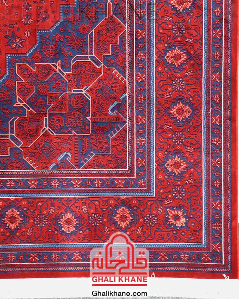 فرش تهران 1200 شانه طرح هریس درباری لاکی سرمه‌ای کاربنی