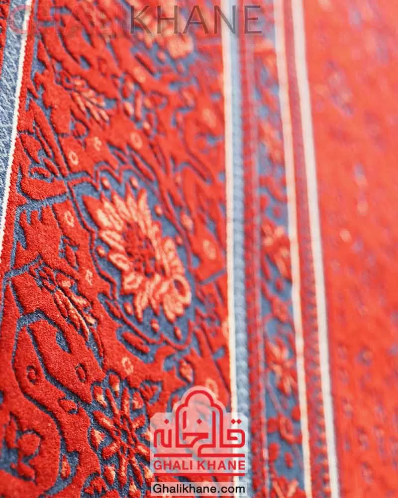 فرش تهران طرح هریس درباری لاکی سرمه‌ای کاربنی LSK