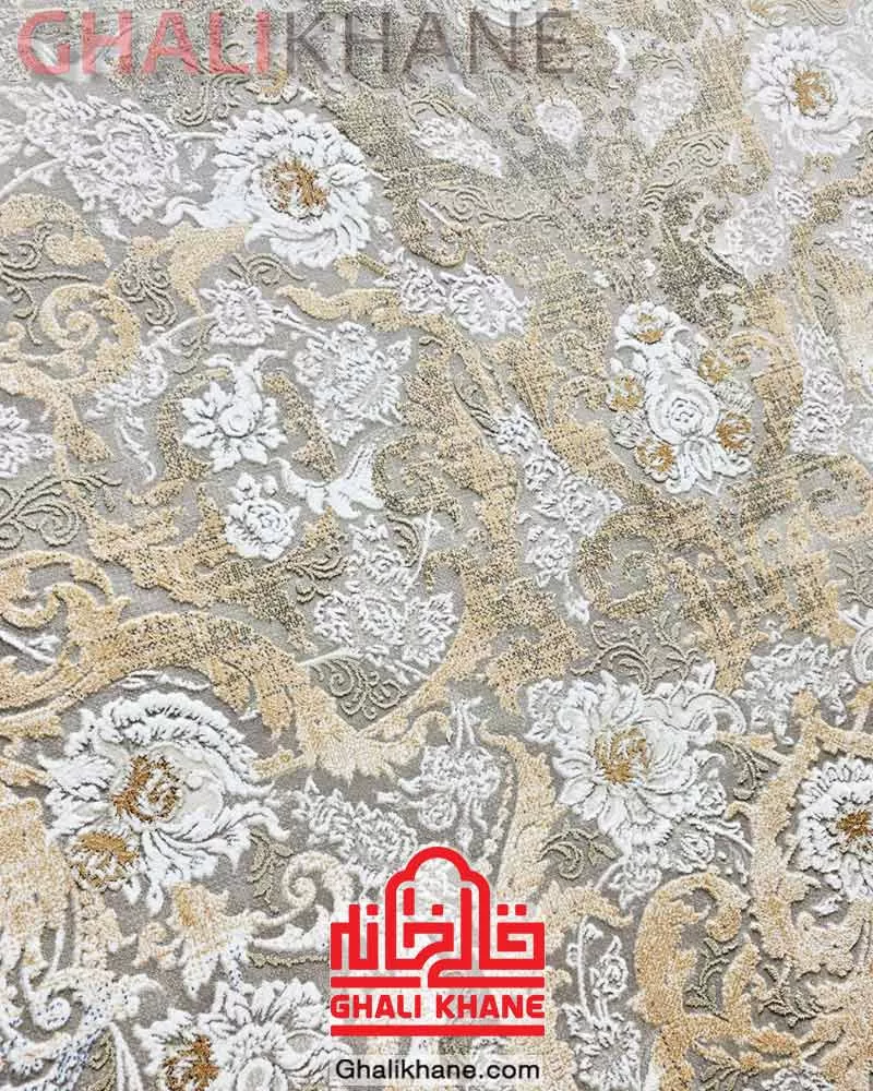 فرش ماه‌ نگار  کلکسیون ساندرا کد 7482 طوسی طلایی