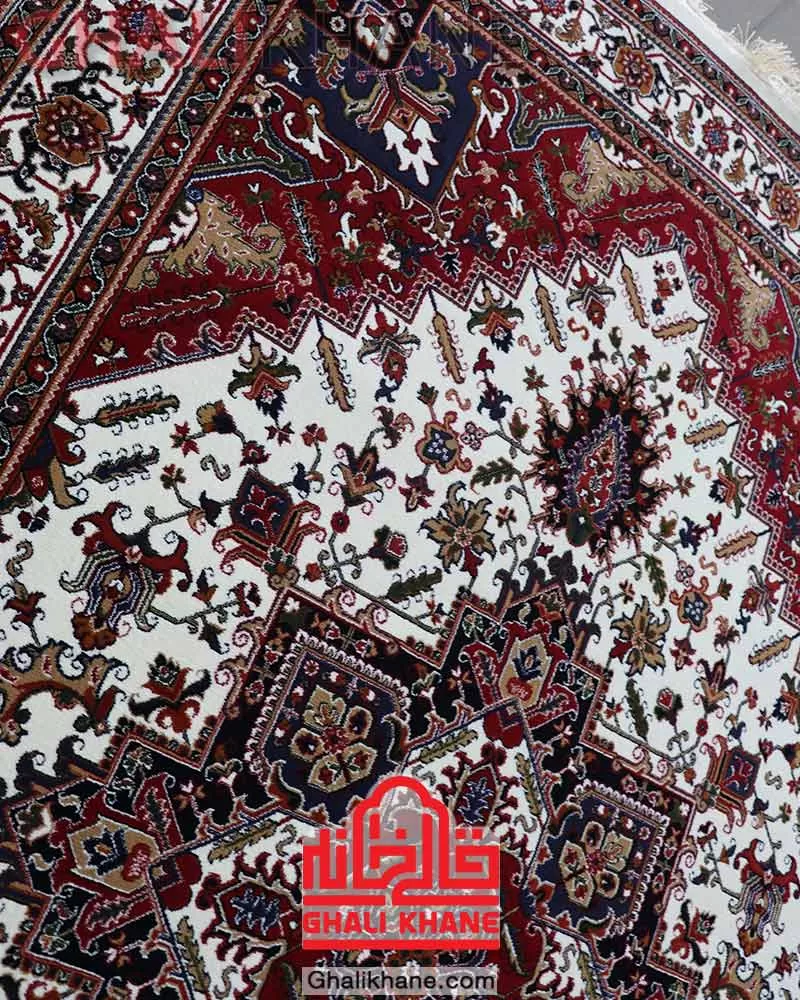 فرش سهند کلکسیون بوستان طرح هریس کد 104/V5VA کرم
