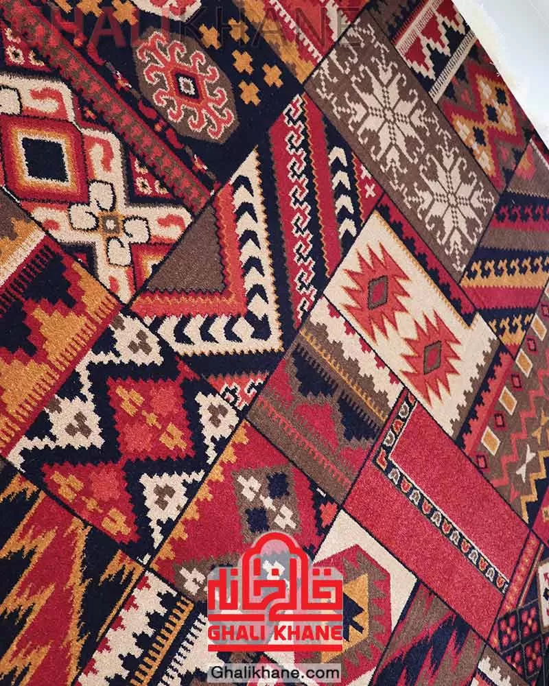 گلیم فرش سهند کلکسیون جیران کد 813 زمینه لاکی
