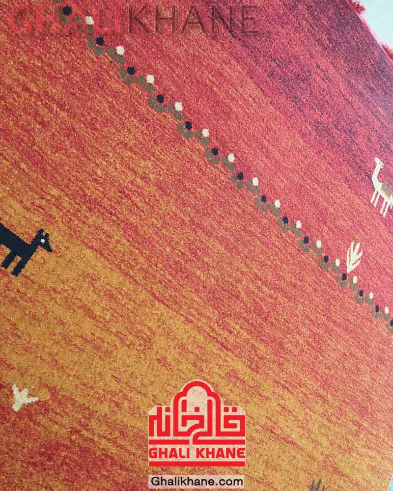 گلیم فرش سهند کلکسیون جیران کد 826 زمینه لاکی