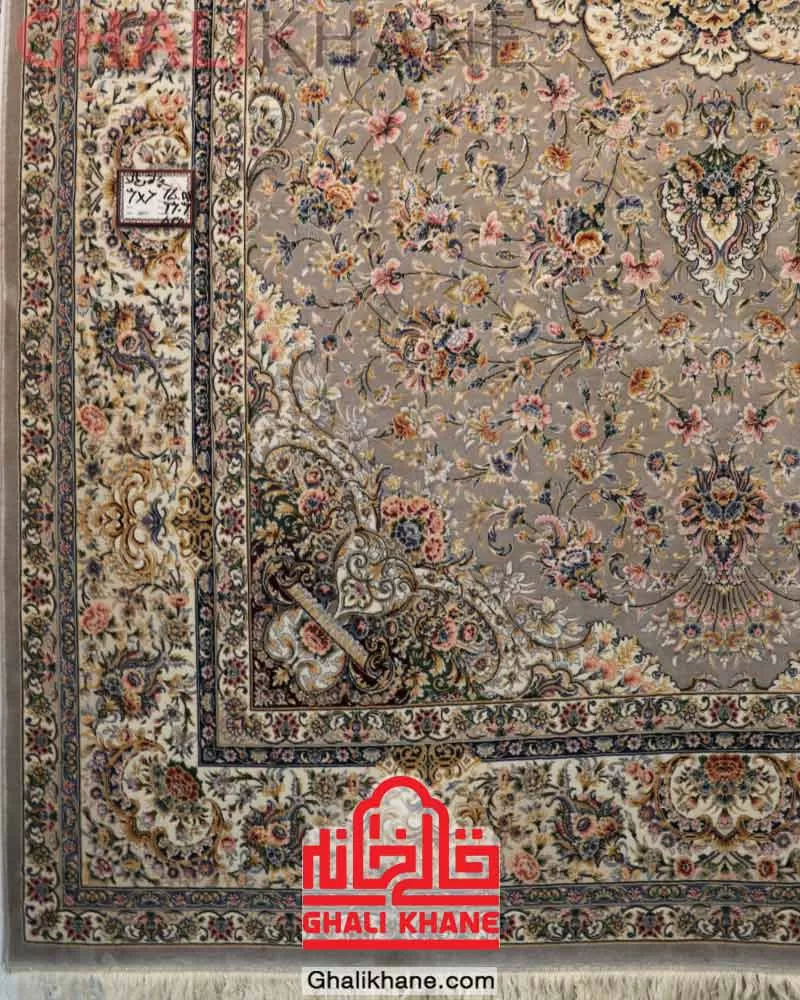 فرش ستاره کویر یزد کلکسیون عالی قاپو 1000 شانه کد HA-051-3032 طوسی