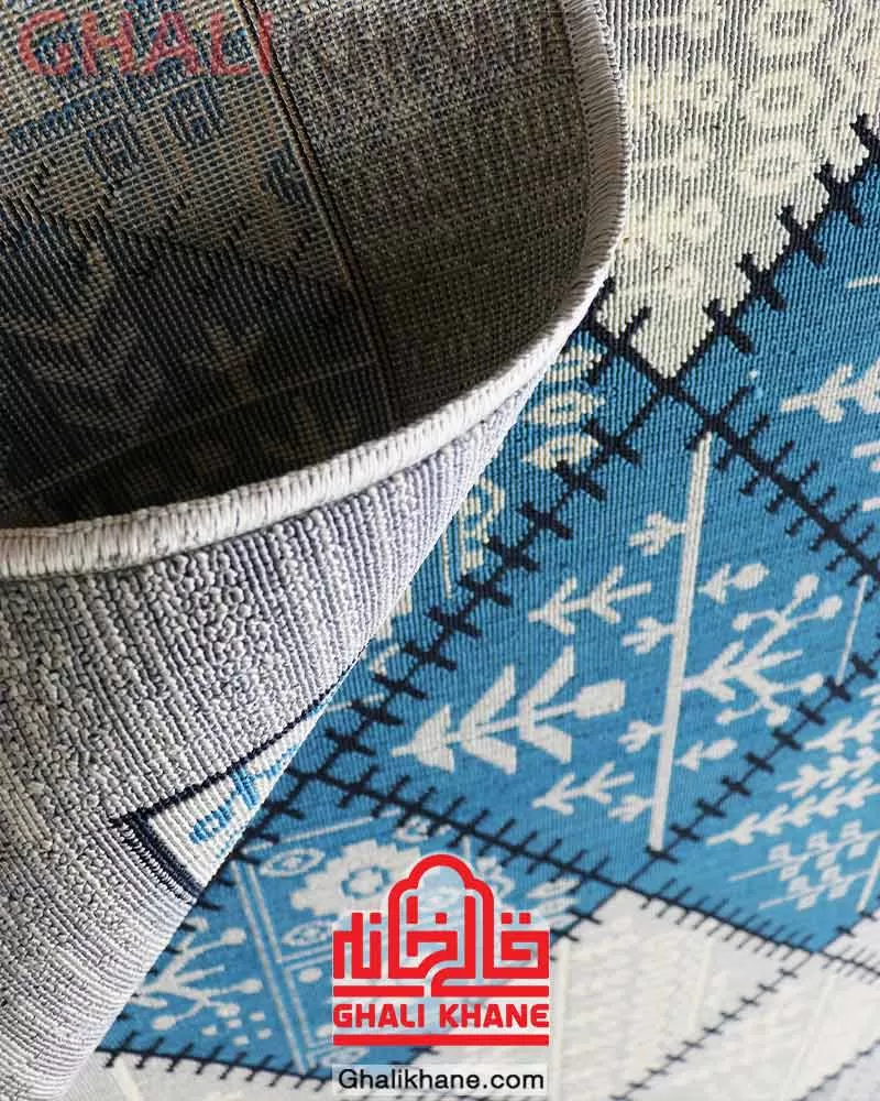 گلیم ماشینی سهند زمینه طوسی کد JC2  تراکم شانه 320